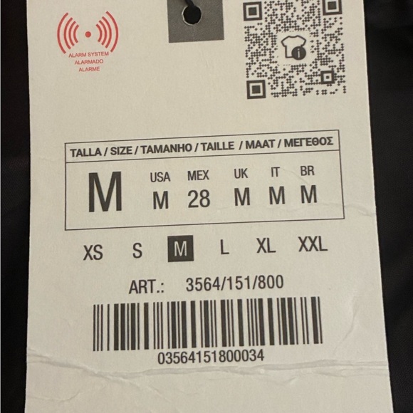 NWT. Zara Black Cotton Openwork Embroidery Midi Dress. Size M. - Picture 7 of 9